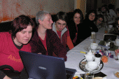 Arbeitstreffen und Kaffeetrinken im Glashaus